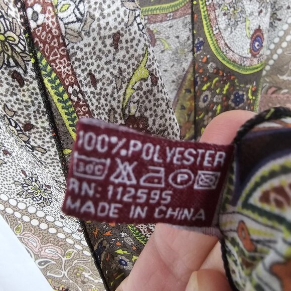 G Vest Boho Sheer Sleeveless Brown Green Fairy Whimsigoth Waterfall L - Picture 8 of 9